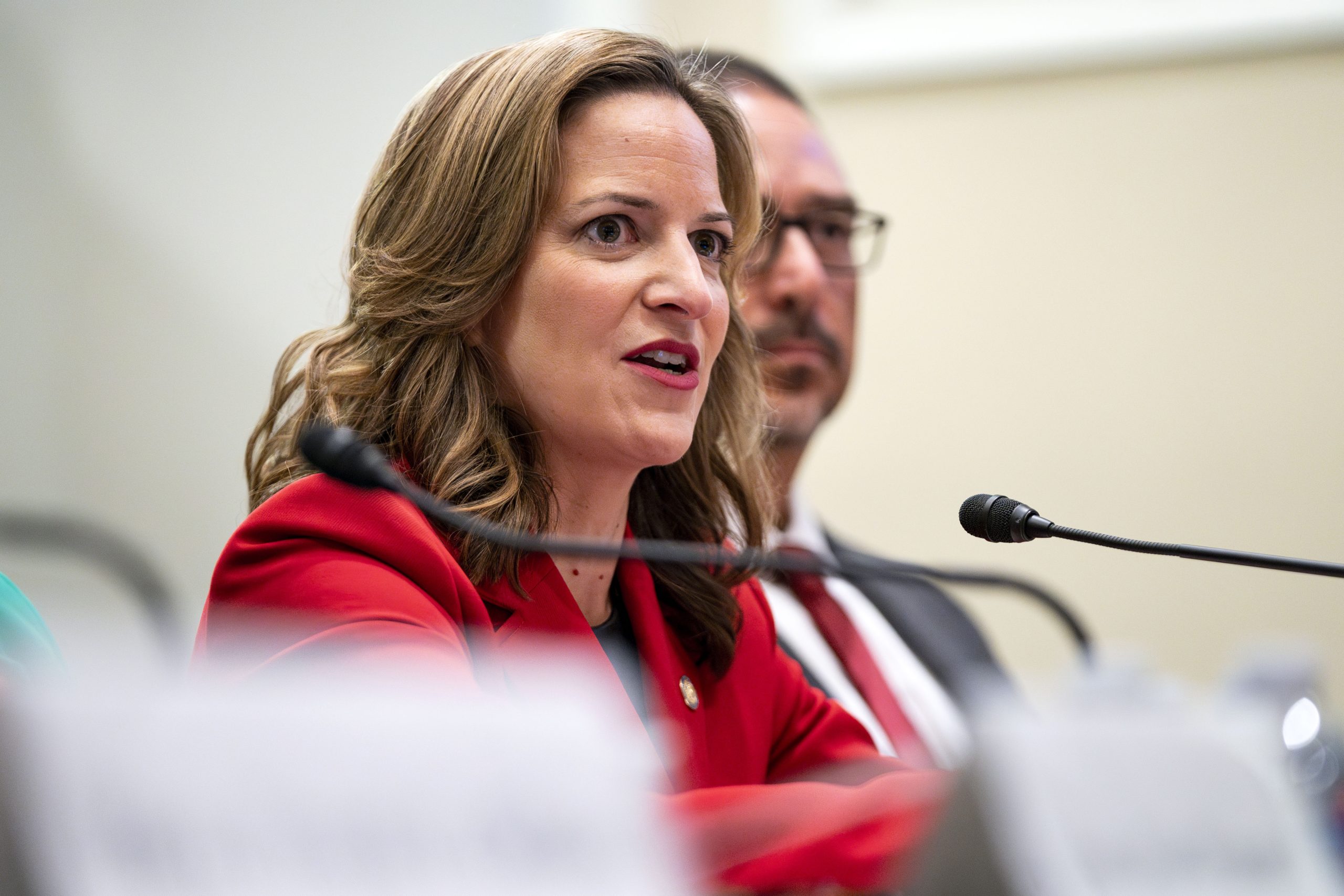 Michigan Secretary of State Jocelyn Benson speaks during a House Administration Committee hearing on