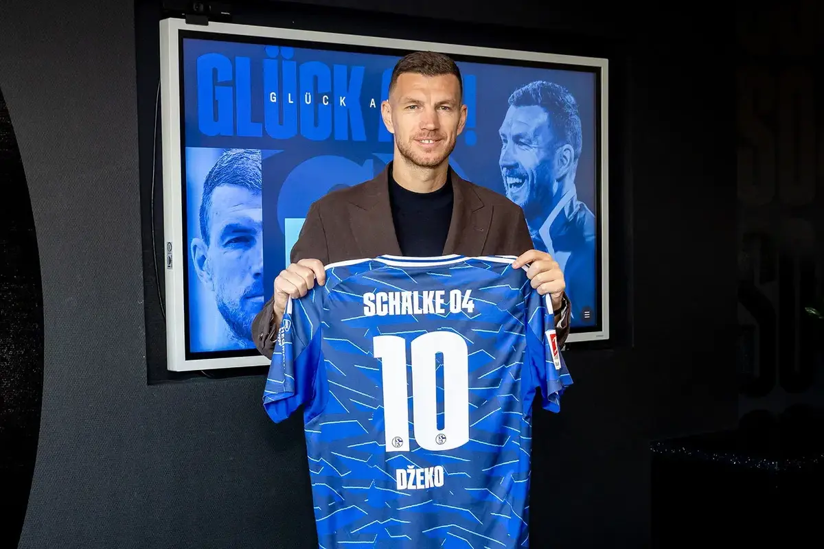 Official: Edin Dzeko joins Schalke 04 from Fiorentina (picture via www.schalke04.de)