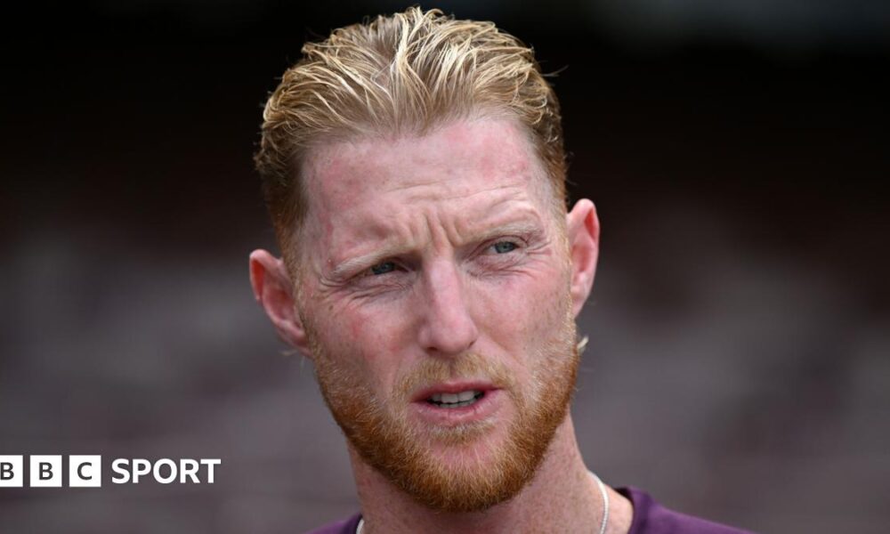 Ben Stokes looks on