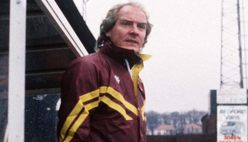 Terry Yorath looks on at pitchside