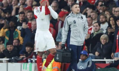 Gabriel of Arsenal comes off injured