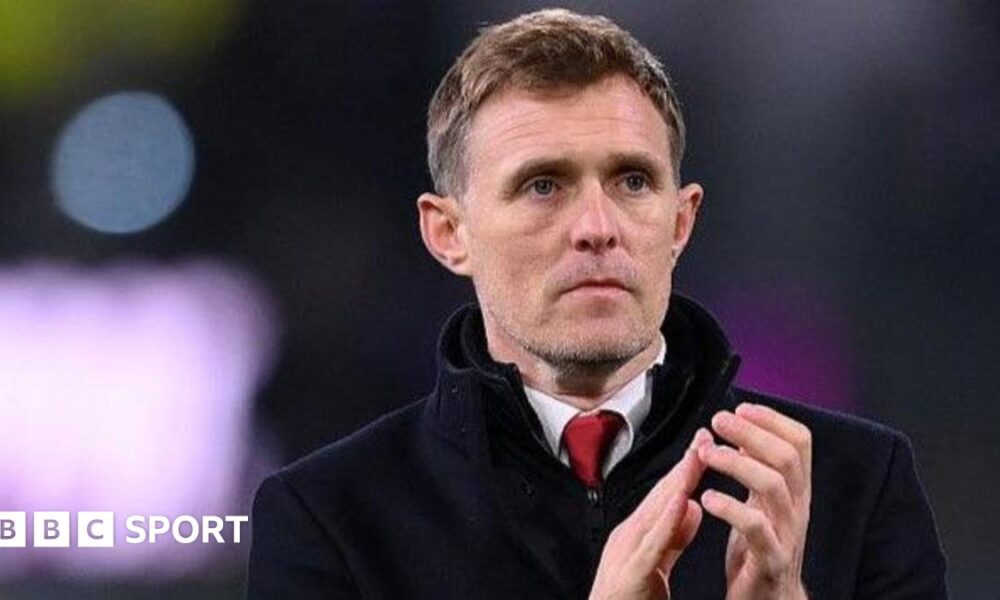 Manchester United interim boss Darren Fletcher applauding