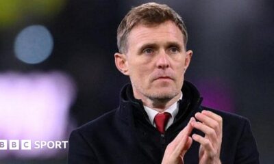 Manchester United interim boss Darren Fletcher applauding