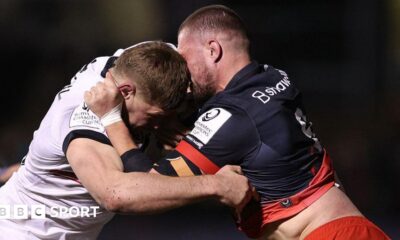Rotimi Segun speeds over for a Saracens try