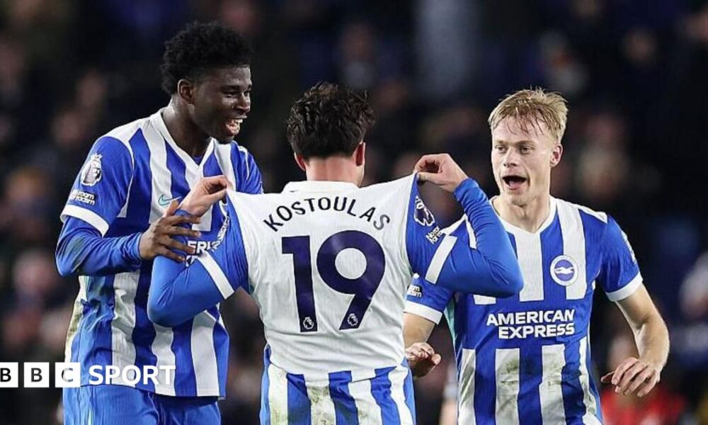 Bournemouth's Amine Adli goes down under the challenge of Bart Verbruggen