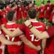 Wales in a huddle after their Principality Stadium defeat by New Zealand
