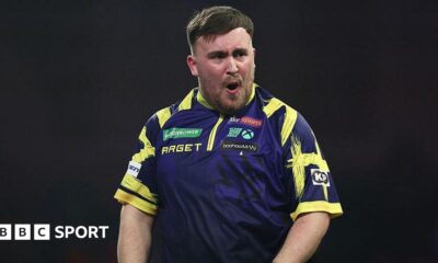 Luke Littler celebrates