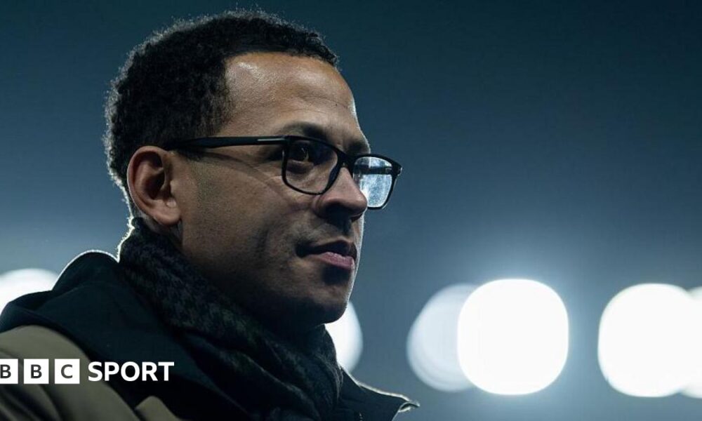 Manchester United head coach Ruben Amorim in a dark winter coat on the touchline before the 1-1 draw with Leeds
