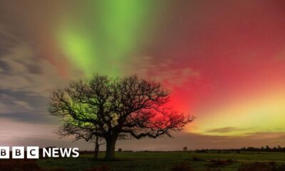 Northern Lights illuminate UK skies in hues of pink and green