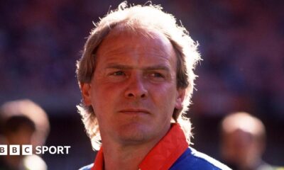Terry Yorath looks on during a Wales training session