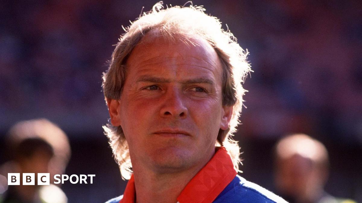 Terry Yorath looks on during a Wales training session