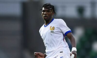 Jeremy Jacquet in action for France at youth level