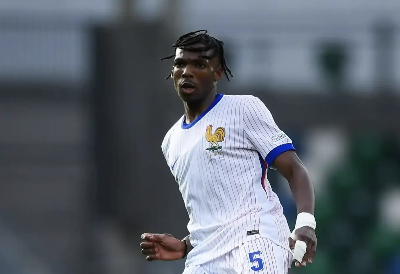 Jeremy Jacquet in action for France at youth level