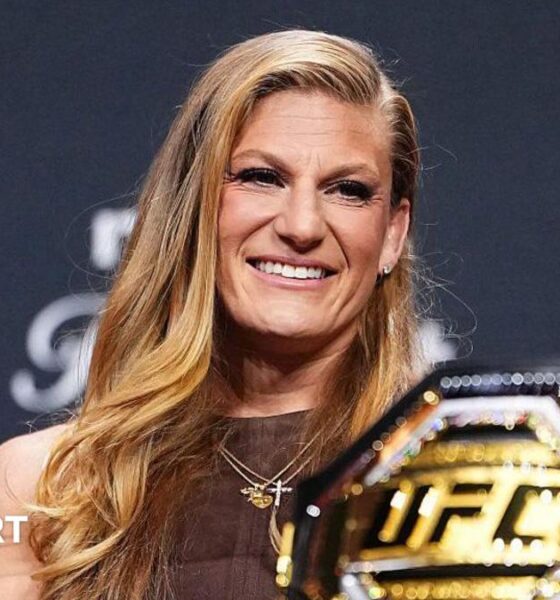 Kayla Harrison at a news conference in December