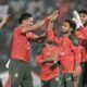 Bangladesh players celebrate wicket v West Indies