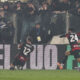 COMO, ITALY - JANUARY 15: Adrien Rabiot of AC Milan celebrates with his team-mates after scoring their team's third goal during the Serie A match between Como 1907 and AC Milan at Giuseppe Sinigaglia Stadium on January 15, 2026 in Como, Italy. (Photo by Marco Luzzani/Getty Images)