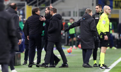 MILAN, ITALY - JANUARY 11: Antonio Conte, Head Coach of SSC Napoli is taken down the tunnel after being shown a red card during the Serie A match between FC Internazionale and SSC Napoli at Giuseppe Meazza Stadium on January 11, 2026 in Milan, Italy. (Photo by Marco Luzzani/Getty Images)