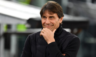 TURIN, ITALY - JANUARY 25: Antonio Conte, Head Coach of SSC Napoli, looks on prior to the Serie A match between Juventus FC and SSC Napoli at Juventus Stadium on January 25, 2026 in Turin, Italy. (Photo by Valerio Pennicino/Getty Images)