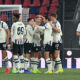 BOLOGNA, ITALY - JANUARY 07: Nikola Krstovic of Atalanta celebrates scoring his team's second goal with teammates during the Serie A match between Bologna FC 1909 and Atalanta BC at Renato Dall'Ara Stadium on January 07, 2026 in Bologna, Italy. (Photo by Alessandro Sabattini/Getty Images)