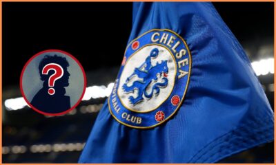 Close-up of Chelsea FC logo on corner flag at Stamford Bridge