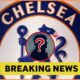 Chelsea FC logo and yellow 'breaking news' banner