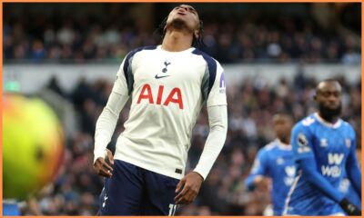 Mathys Tel reacts during Tottenham