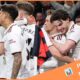 Declan Rice celebrates with his Arsenal teammates after scoring vs Bournemouth