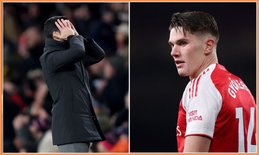 Arsenal manager Mikel Arteta and striker Viktor Gyokeres