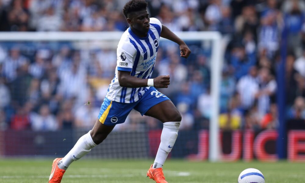 Carlos Baleba in action for Brighton last season