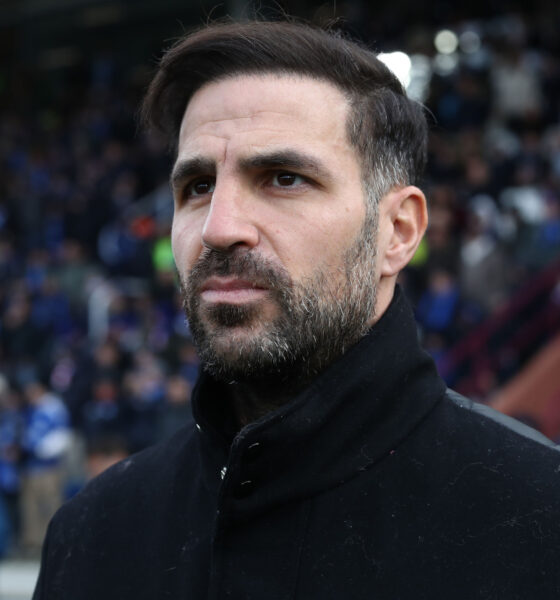 COMO, ITALY - JANUARY 10: Como 1907 coach Cesc Fabregas looks on during the Serie A match between Como 1907 and Bologna FC 1909 at Giuseppe Sinigaglia Stadium on January 10, 2026 in Como, Italy. (Photo by Marco Luzzani/Getty Images)