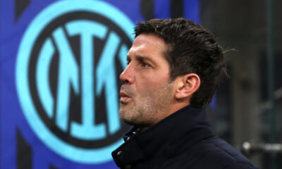 MILAN, ITALY - JANUARY 14: Cristian Chivu, Head Coach of FC Internazionale Milano, looks on prior to the Serie A match between FC Internazionale and US Lecce at Giuseppe Meazza Stadium on January 14, 2026 in Milan, Italy. (Photo by Marco Luzzani/Getty Images)