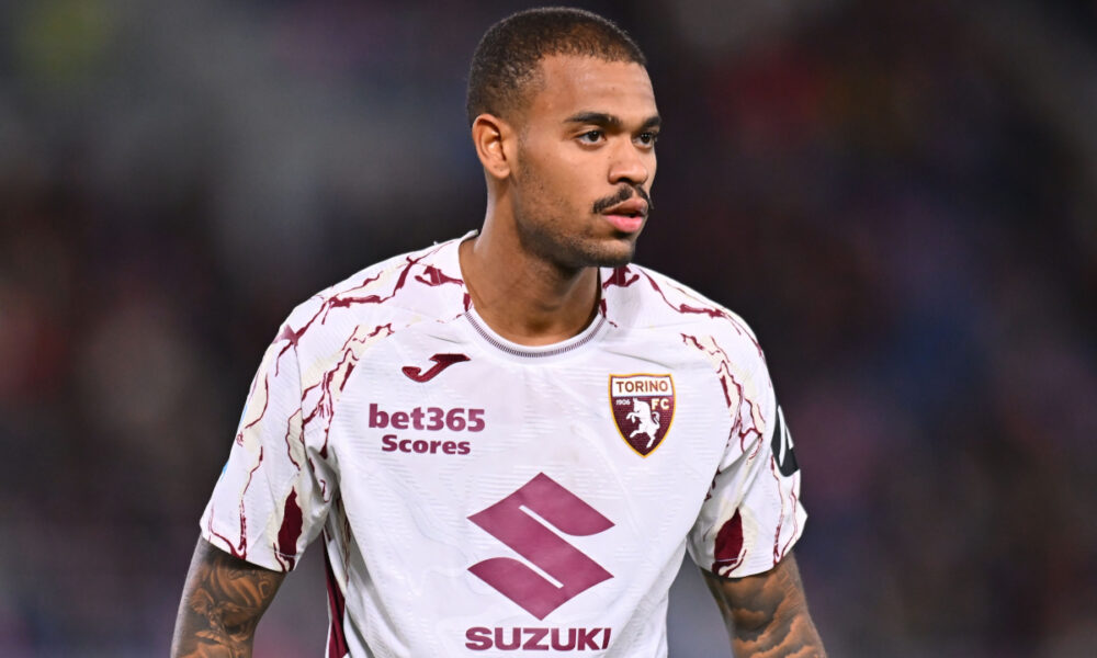 BOLOGNA, ITALY - OCTOBER 29: Cyril Ngonge of Torino FC during the Serie A match between Bologna FC 1909 and Torino FC at Renato Dall