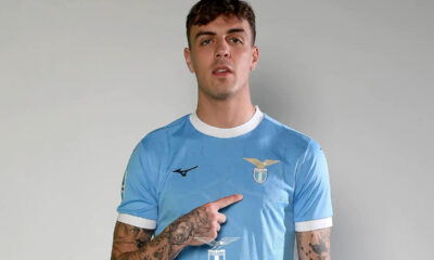 Daniel Maldini wears the Lazio jersey