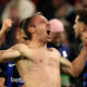 MUNICH, GERMANY - APRIL 08: Davide Frattesi of FC Internazionale celebrates scoring his team