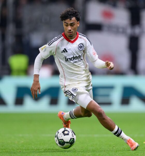 Eintracht Frankfurt left-back Nathaniel Brown in action