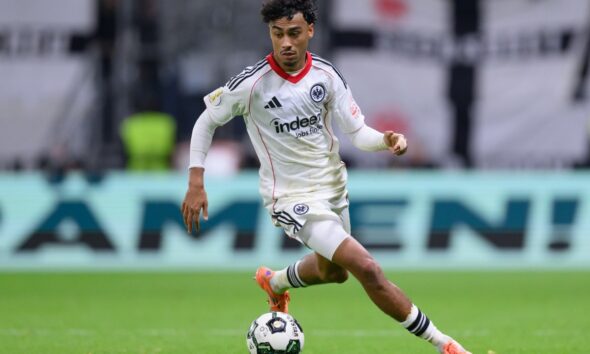 Eintracht Frankfurt left-back Nathaniel Brown in action