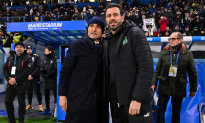 SASSUOLO, ITALY - JANUARY 06: Fabio Grosso, Head Coach of US Sassuolo Calcio, and Luciano Spalletti, Head Coach of Juventus, pose for a photo prior to the Serie A match between US Sassuolo Calcio and Juventus FC at Mapei Stadium Citta del Tricolore on January 06, 2026 in Sassuolo, Italy. (Photo by Alessandro Sabattini/Getty Images)
