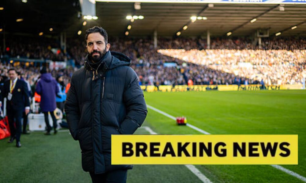 Ruben Amorim with overlay of Breaking News