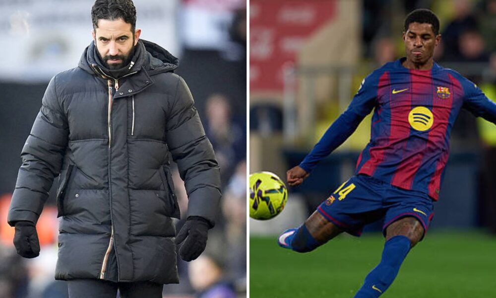 Split image of Ruben Amorim and Marcus Rashford