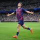 Fermin Lopez celebrates scoring for Barcelona against Real Madrid