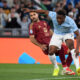 ROME, ITALY - APRIL 13: Fisayo Dele-Bashiru of SS Lazio in action during the Serie A match between Lazio and Roma at Stadio Olimpico on April 13, 2025 in Rome, Italy. (Photo by Marco Rosi - SS Lazio/Getty Images)