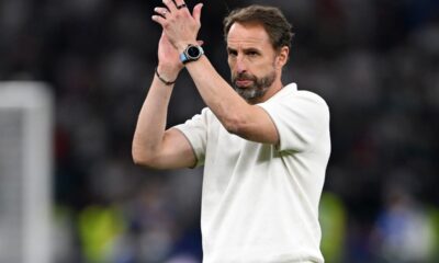 Gareth Southgate acknowledges the England fans after the Euro 2024 final defeat against Spain