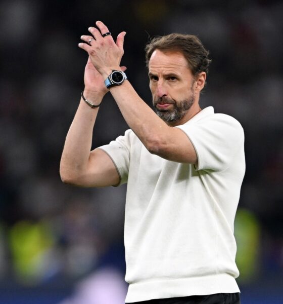 Gareth Southgate acknowledges the England fans after the Euro 2024 final defeat against Spain