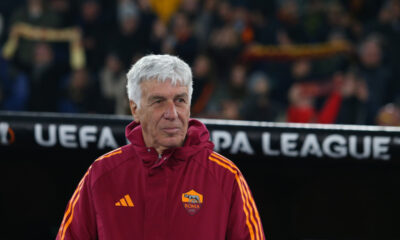 ROME, ITALY - JANUARY 22: AS Roma head coach Gian Piero Gasperini looks on during the UEFA Europa League 2025/26 League Phase MD7 match between AS Roma and VfB Stuttgart at Stadio Olimpico on January 22, 2026 in Rome, Italy. (Photo by Paolo Bruno/Getty Images)