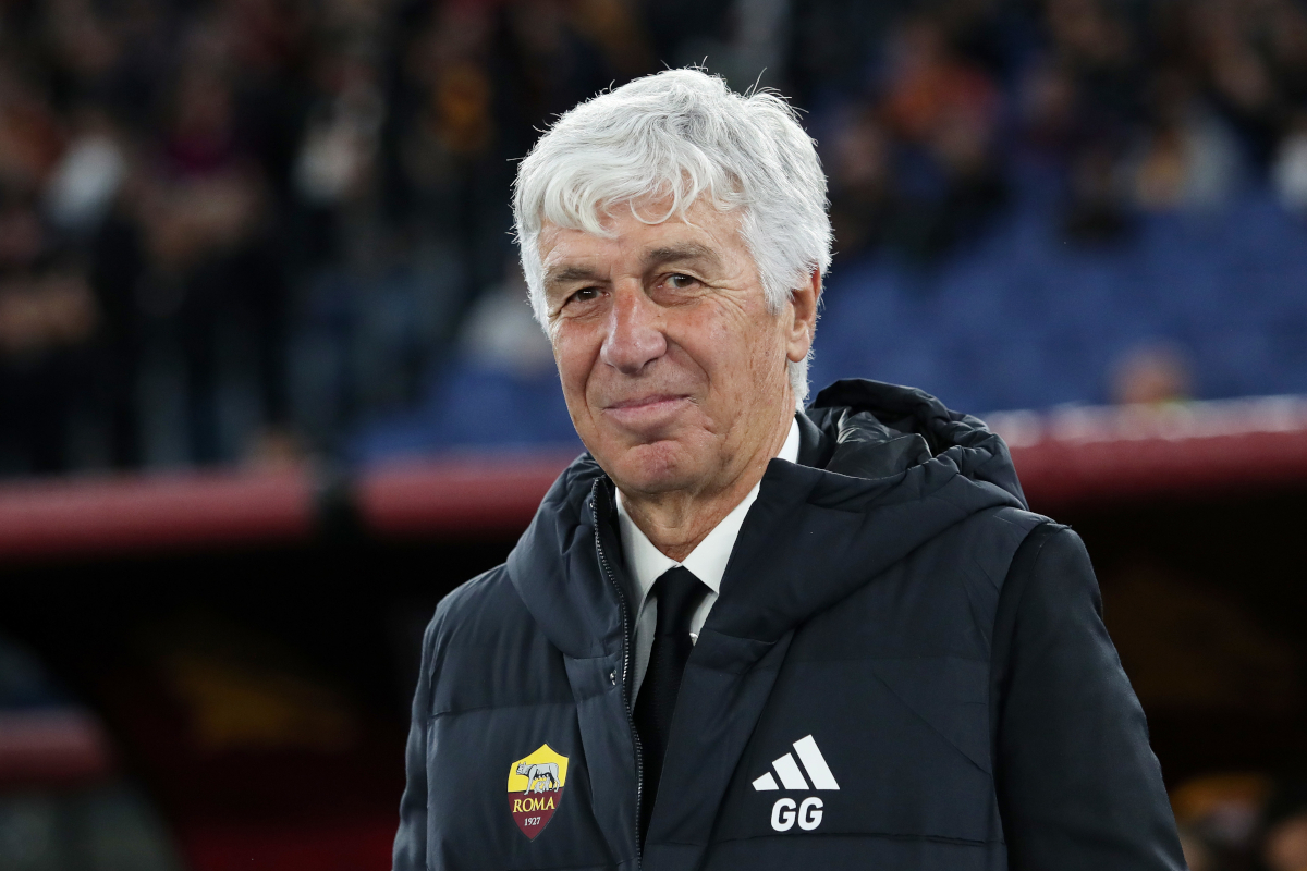 ROME, ITALY - NOVEMBER 09: Gian Piero Gasperini, Head Coach of AS Roma, looks on during the Serie A match between AS Roma and Udinese Calcio at Stadio Olimpico on November 09, 2025 in Rome, Italy. (Photo by Paolo Bruno/Getty Images)