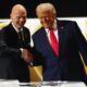 Gianni Infantino, President of FIFA, shakes hands with Donald Trump during the FIFA World Cup 2026 draw