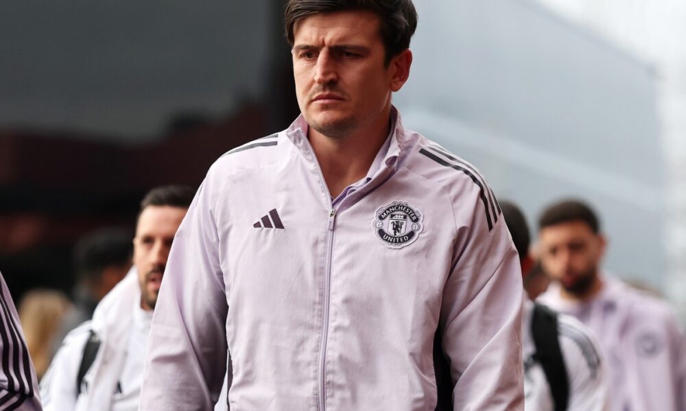 Harry Maguire arriving for the Manchester Derby at Old Trafford