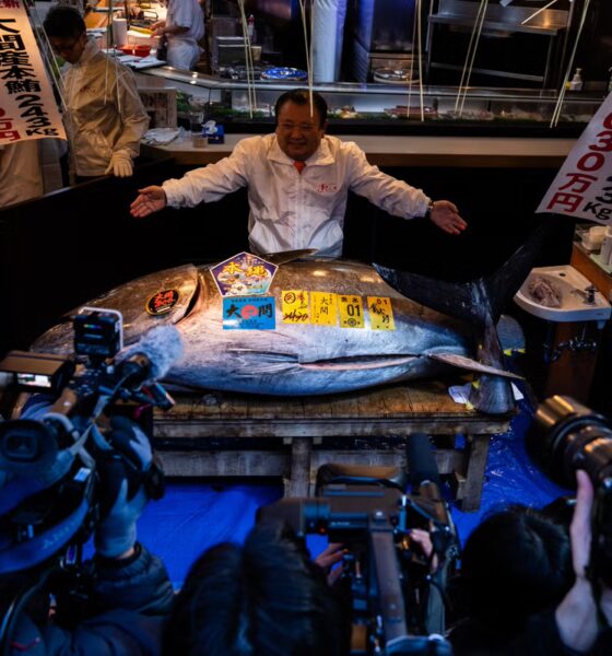 Photos show record-breaking $3.2M bluefin tuna sold at Tokyo's first fish auction of 2026