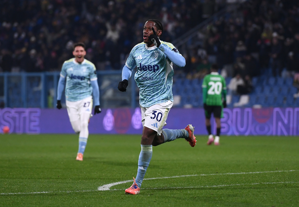 SASSUOLO, ITALY - JANUARY 06: Jonathan David of Juventus celebrates scoring his team