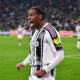 TURIN, ITALY - JANUARY 25: Jonathan David of Juventus celebrates scoring his team's first goal during the Serie A match between Juventus FC and SSC Napoli at Juventus Stadium on January 25, 2026 in Turin, Italy. (Photo by Valerio Pennicino/Getty Images)